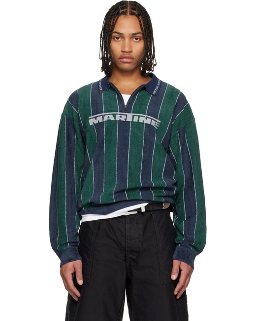 Martine Rose Blue Sporty Logo Polo for men