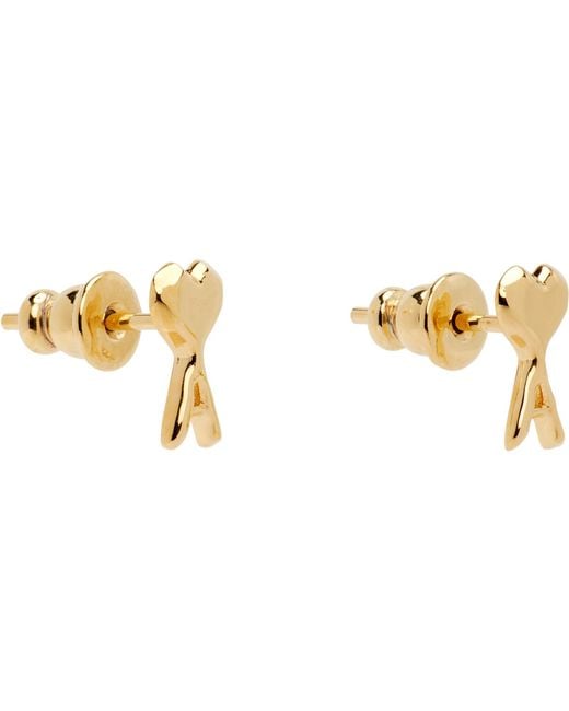AMI Black Ami De Coeur Hammered Earrings