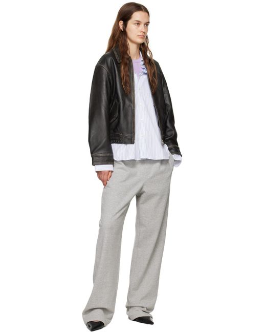 Carter Young グレー タック スウェットパンツ White