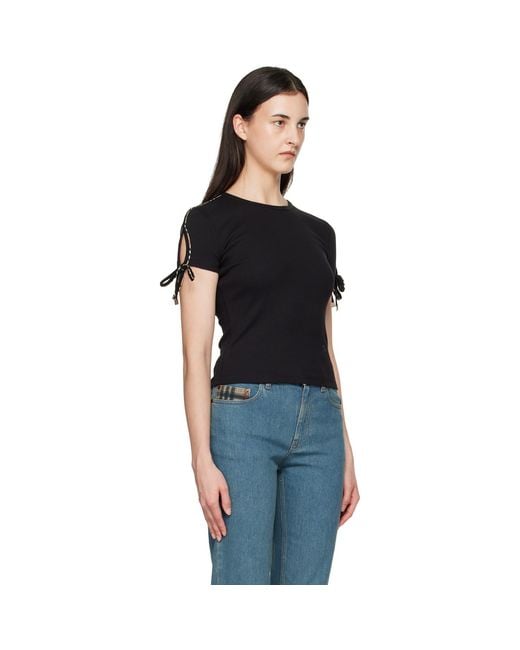Burberry Black Ribbed T-Shirt