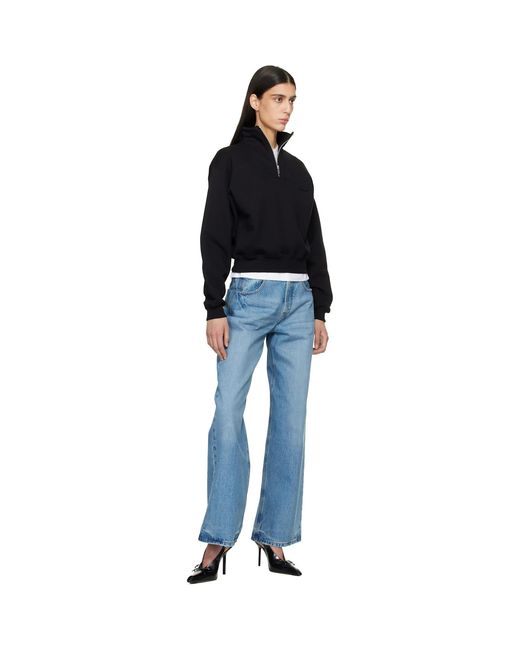 Jacquemus Black 'The Gros Grain Zipped-Rollneck' Sweatshirt