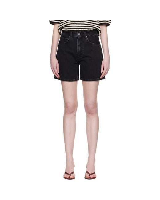 Anine Bing Blue Delaney Denim Shorts