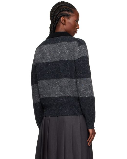 DUNST グレー Chunky ラガーシャツ Black