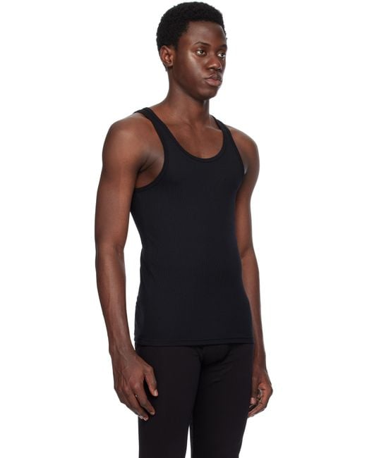 Tom Ford Black Cotton Modal Rib Tank Top for men