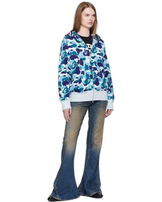 A Bathing Ape Blue Abc Camo Shark Full Zip Hoodie