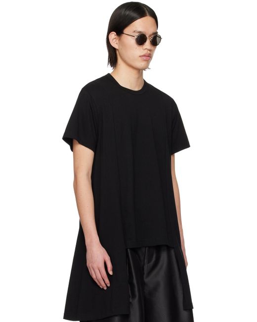 T-shirt noir à ourlet asymétrique Comme des Garçons pour homme en coloris Black