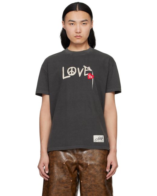 メンズ ANDERSSON BELL グレー 'Love' Tシャツ Black
