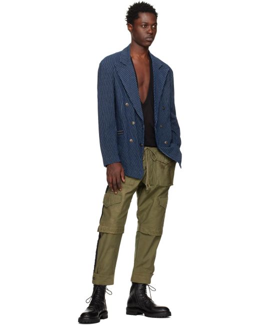 Greg Lauren Green Jacket Tux Cargo Pants for men