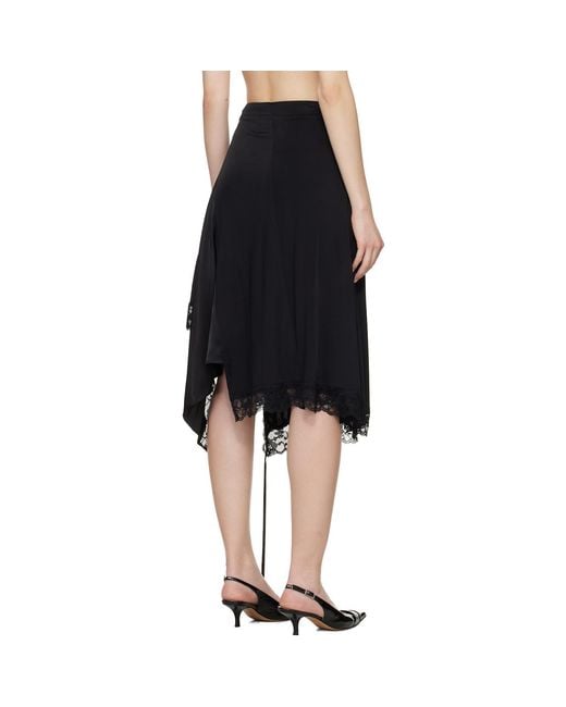 Vetements Black Reworked Lingerie Midi Skirt