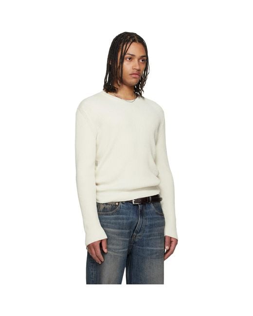 Our Legacy Black Off- Compact Roundneck Sweater for men