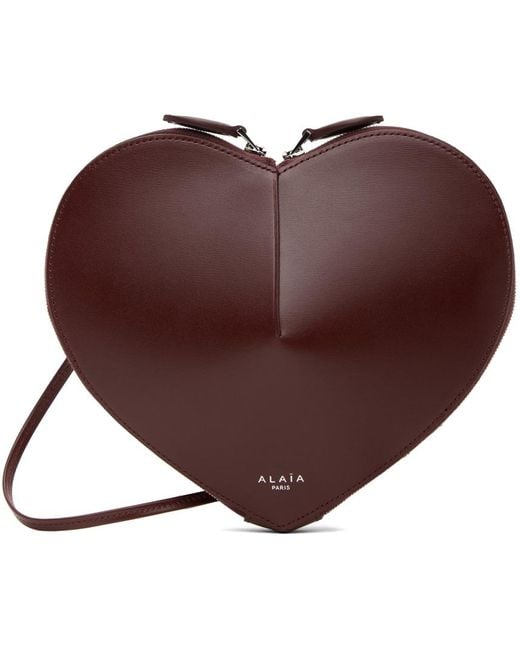 Alaïa Brown Alaïa Burgundy 'le Cœur' Bag