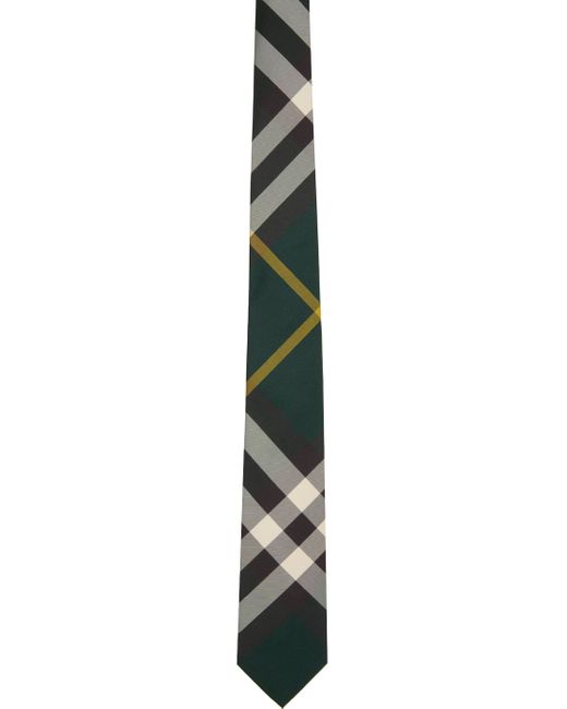 Cravate verte en soie à carreaux Burberry pour homme en coloris Black