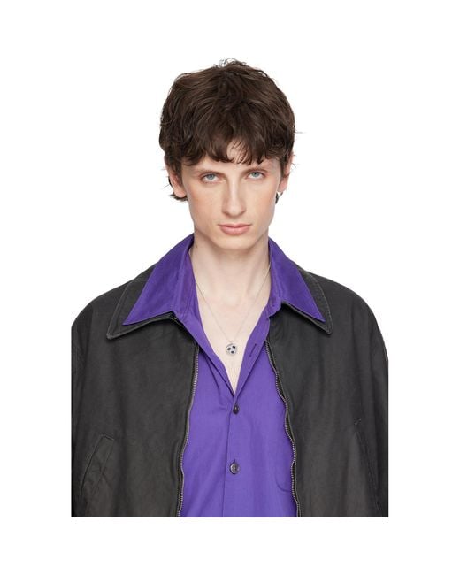 Bleue Burnham Metallic Oval Chloroplast Pendant Necklace for men