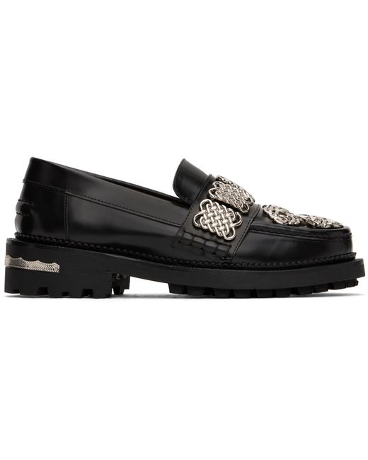 Toga Black Ssense Exclusive Embellished Loafers