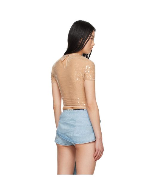 Mugler Blue Cropped T-shirt