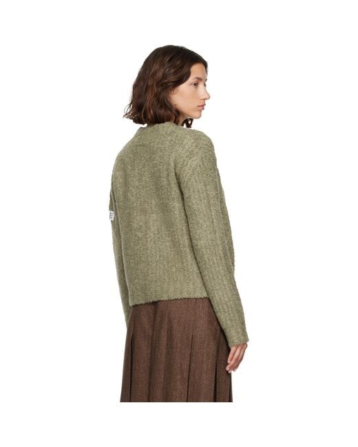 MM6 by Maison Margiela Green Khaki Bouclé Sweater
