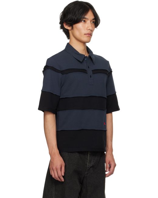 Eckhaus Latta Blue Striated Polo for men