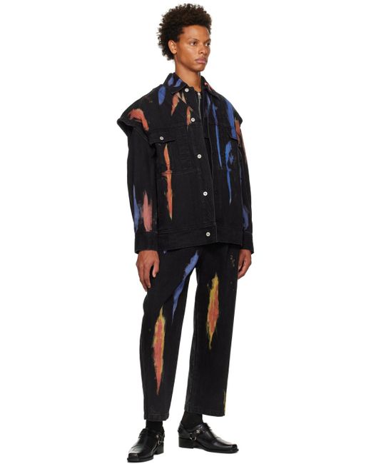 Feng Chen Wang Black Paneled Polo for men