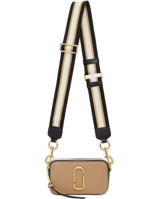 The Snapshot Leather Camera Bag in Beige - Marc Jacobs