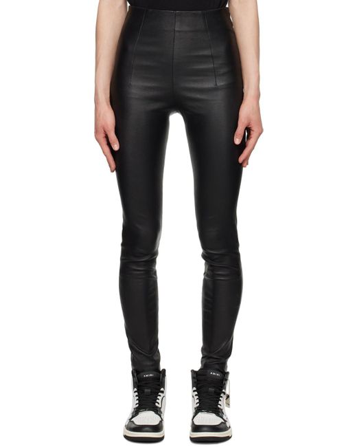 Amiri Black Zip Vent Leather leggings