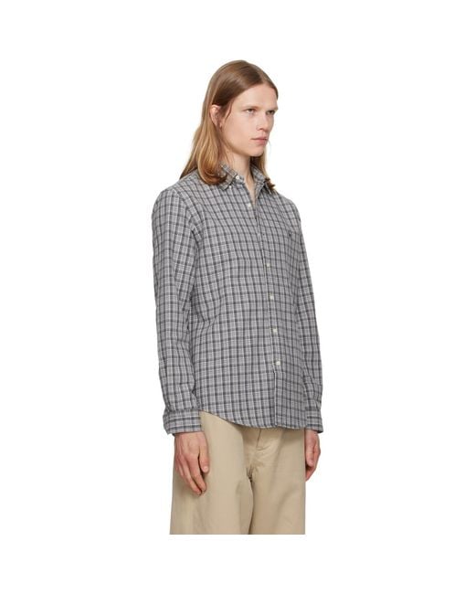 Polo Ralph Lauren Gray Classic Fit Plaid Brushed Oxford Shirt for men