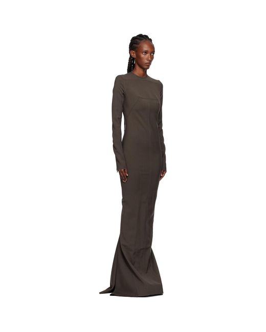 Rick Owens Black Concordians Wool Mallot Maxi Dress
