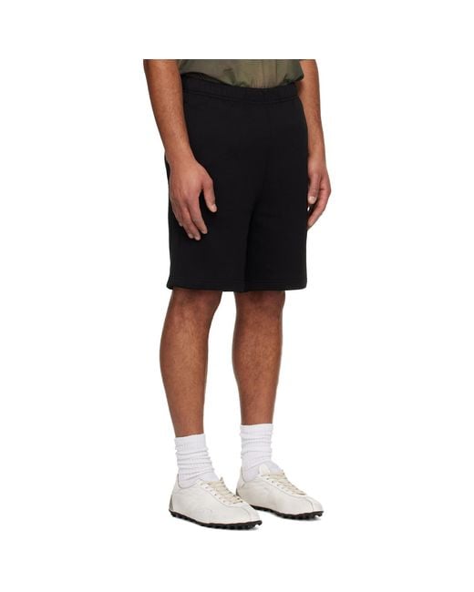 Aape By A Bathing Ape Black 'Aapenow' Moonface Logo Sweat Shorts for men
