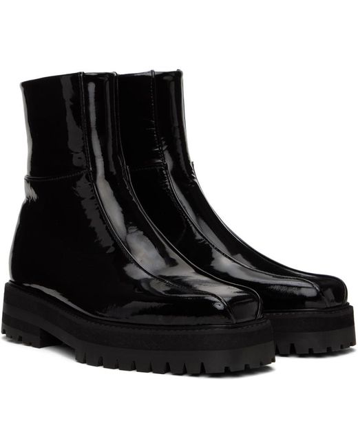 Ernest W. Baker Black Platform Zipped Boots for men