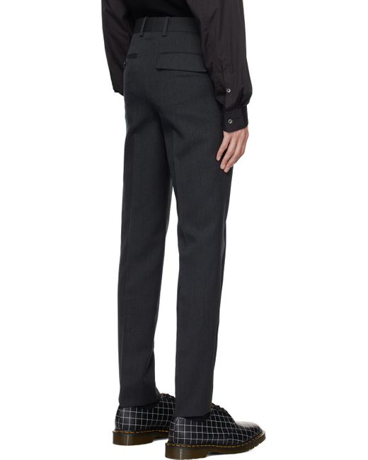 Undercover Black Gray Pinched Seam Trousers for men