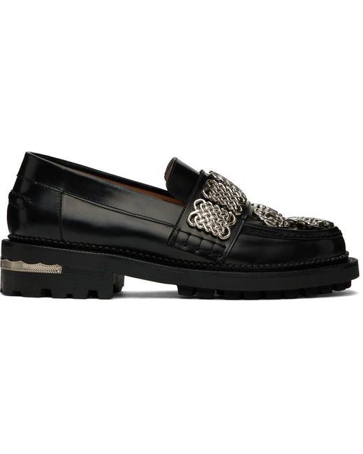 Toga Black Chain Link Loafers