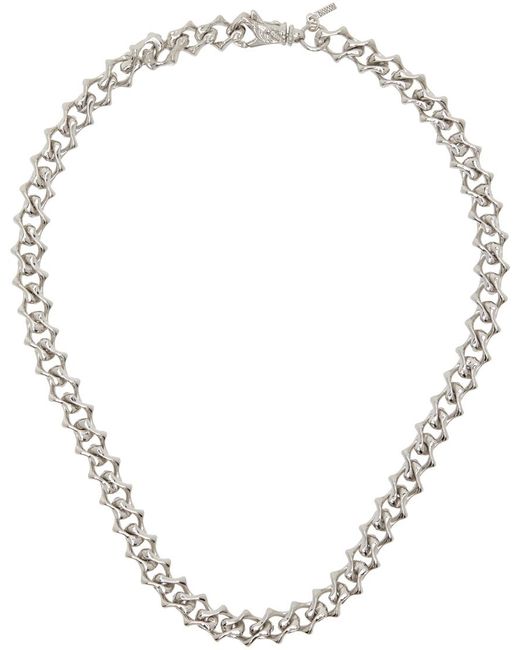 Emanuele Bicocchi Metallic Large Arabesque Sharp Link Chain Necklace for men