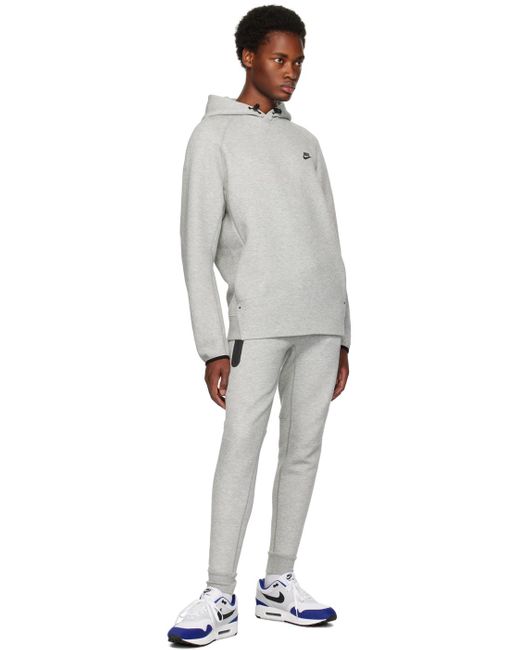 Nike Black Gray Slim-fit Sweatpants for men