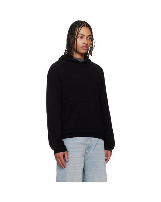 Our Legacy Black Knitted Hoodie for men