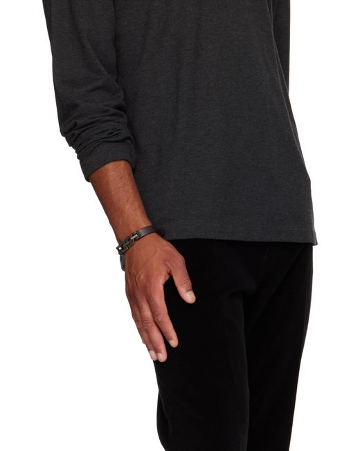 Ferragamo Black Double Gancini Bracelet for men