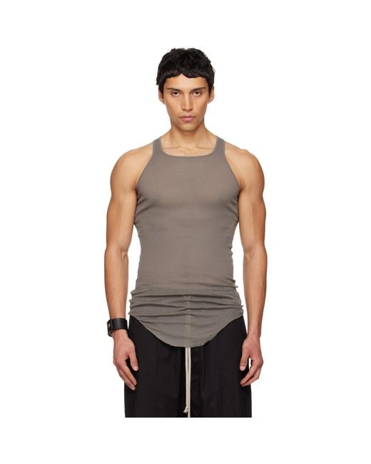 Rick Owens Black Temple Basic Rib Tank Top for men