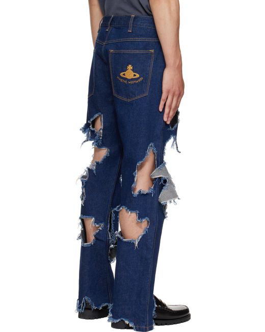 Vivienne Westwood Blue Distressed Ranch Jeans for men