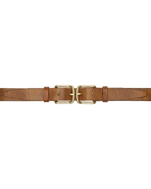 R13 Brown Double Buckle Belt