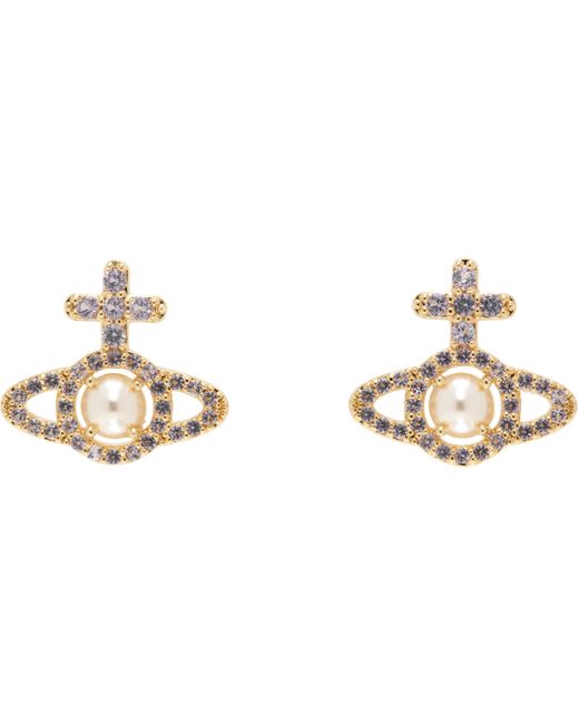 Vivienne Westwood Black Olympia Pearl Earrings for men