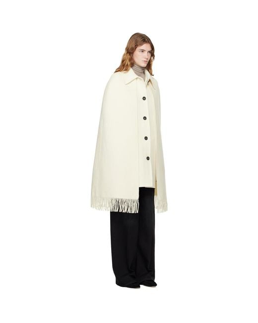 Totême Black Off- Fringe Cape Coat