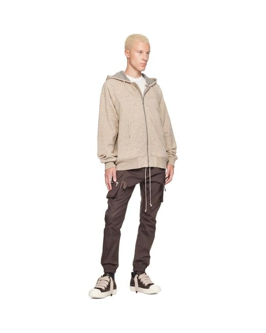 Rick Owens Natural Tower Wool Windbreaker Hoodie for men