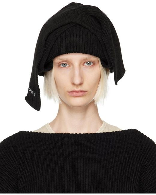 OPEN YY Scarf Beanie in Black | Lyst UK