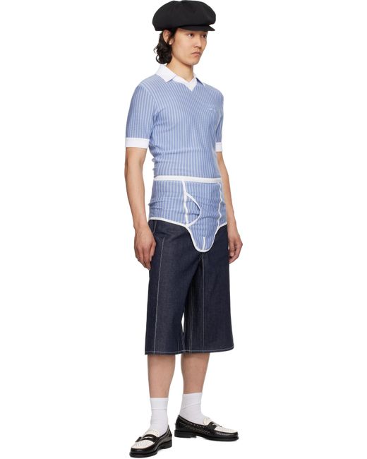メンズ Charles Jeffrey ブルー Cheeky Onesie ニットポロシャツ Blue