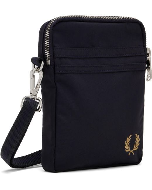 Fred Perry Black Brentham Nylon Side Bag for men