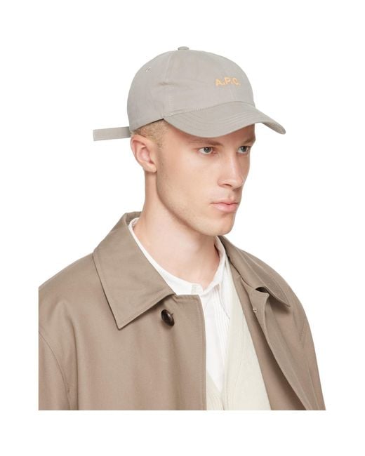 A.P.C. Gray Charlie Cap for men