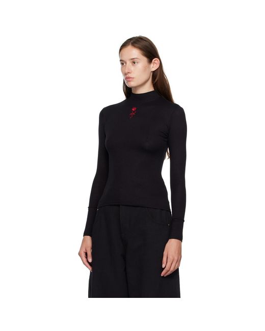 Willy Chavarria Black Gabriela Mock Neck Top