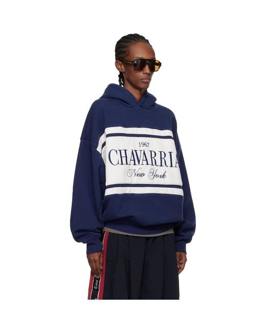 Willy Chavarria Blue 'Chavarria' Stripe Gilroy Hoodie
