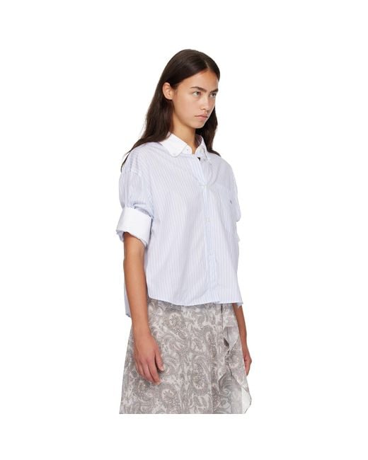Acne White Pinstripe Button-Up Shirt