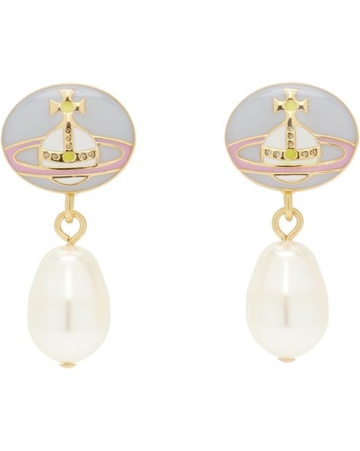 Vivienne Westwood White Loelia Earrings