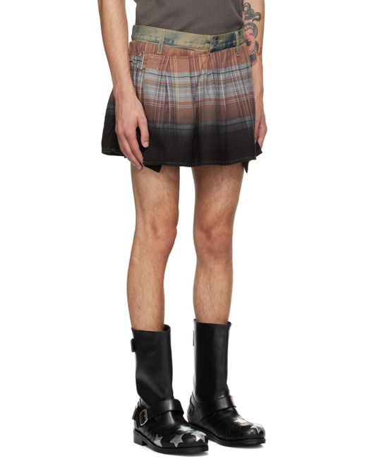 Acne Studios Multicolour Flannel Mini Skirt in Black for Men Lyst UK