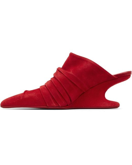 Rick Owens Red Temple Cantilever 6 Sharp Sabot Heels